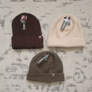 Cozy Kids Beanie Set - Brown, Cream, and Tan